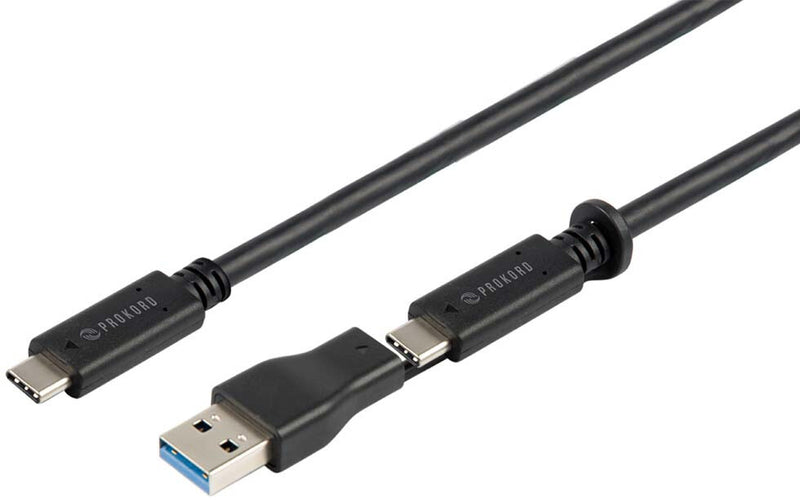Prokord USB-0059A USB-kabel USB 3.2 Gen 2 (3.1 Gen 2) 1 m USB C 2 x USB C Sort