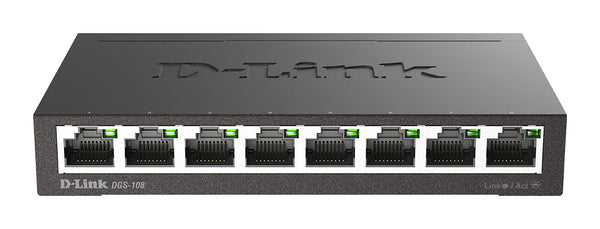 D-Link DGS-108 Ikke administreret L2 Gigabit Ethernet (10/100/1000) Sort