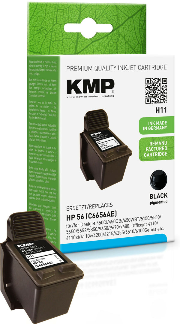 KMP H11 blækpatron 1 stk Sort