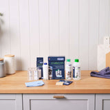 De’Longhi Coffee Care Kit, vedligeholdelsessæt til kaffemaskiner med vandfilter, EcoDecalk, Eco MultiClean, mikrofiberklud, vandhårdhedstestpind.