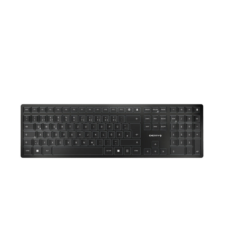 CHERRY KW 9100 SLIM tastatur Universel RF trådløs + Bluetooth QWERTZ Tysk Sort