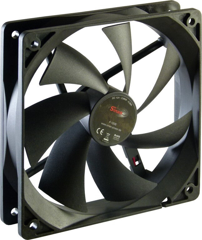 Inter-Tech F-120-S Computerkabinet Ventilator 12 cm Sort