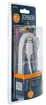 Schwaiger LK200M532 USB-kabel USB 2.0 2 m USB A Micro-USB A Hvid