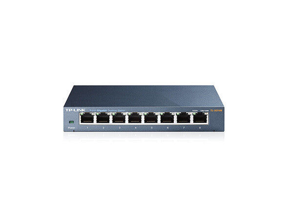 TP-Link TL-SG108 V3.0 Ikke administreret Gigabit Ethernet (10/100/1000) Sort