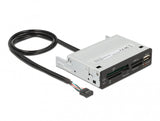 DeLOCK 91708 kortlæser USB 2.0 Intern Sort, Grå