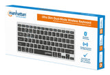 Manhattan 180559 tastatur Kontor RF trådløs + Bluetooth QWERTZ Tysk Sort, Grå