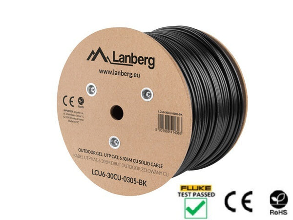 Lanberg LCU6-30CU-0305-BK netværkskabel Sort 305 m Cat6 U/UTP (UTP)