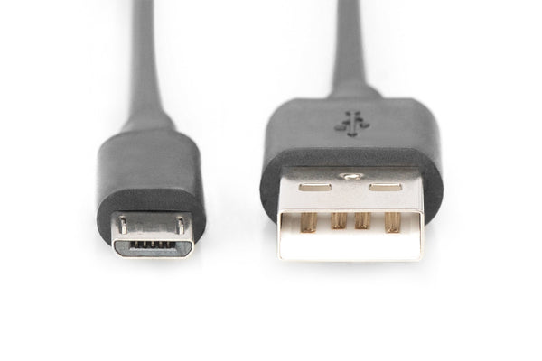 Digitus AK-300110-010-S USB-kabel USB 2.0 1 m USB A Micro-USB B 0,48 Gbit/sek. Sort