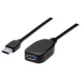 Manhattan 150712 USB-kabel USB 3.2 Gen 1 (3.1 Gen 1) 5 m USB A 5 Gbit/sek. Sort
