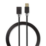 Nedis CCBW60010AT20 USB-kabel USB 2.0 2 m USB A 0,48 Gbit/sek. Anthracit