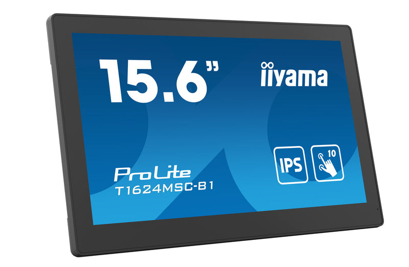 iiyama T1624MSC-B1 computerskærm 39,6 cm (15.6") 1920 x 1080 pixel Fuld HD LED Berøringsskærm Sort