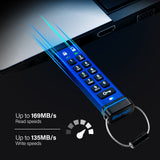iStorage datAshur Pro USB-nøgle 128 GB USB Type-A 3.2 Gen 1 (3.1 Gen 1) Blå