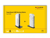 DeLOCK 87771 dockingstation Ledningsført Sort, Hvid