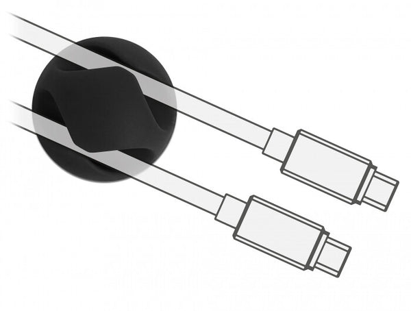 DeLOCK 18345 kabelorganisator Bord/Væg Kabelholder Sort 10 stk
