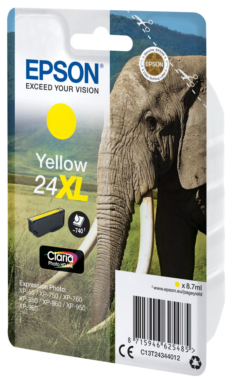 Epson Elephant C13T24344022 blækpatron 1 stk Original Gul
