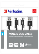 Verbatim 48875 USB-kabel USB 3.2 Gen 1 (3.1 Gen 1) 1 m Micro-USB A USB A Sort