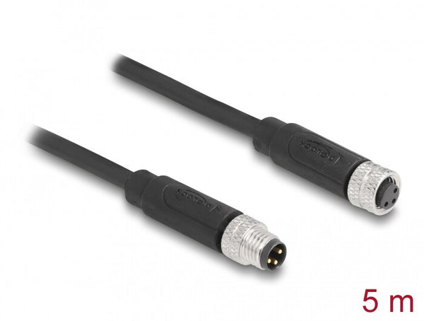 DeLOCK 80141 sensor- & aktuatorkabel 5 m M8 Sort