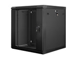 Lanberg WF01-6612-10B stativ 12U Vægmonteret stativ Sort