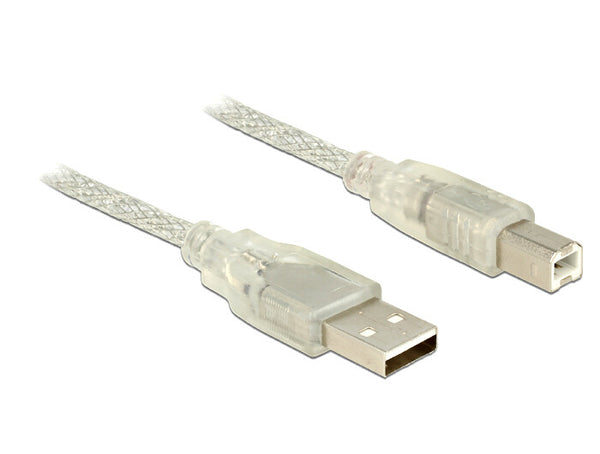 DeLOCK 83895 USB-kabel USB 2.0 3 m USB A USB B Transparent