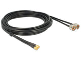 DeLOCK 89467 koaxial kabel RG-58 5 m 2 x N plug 2 x SMA plug Sort