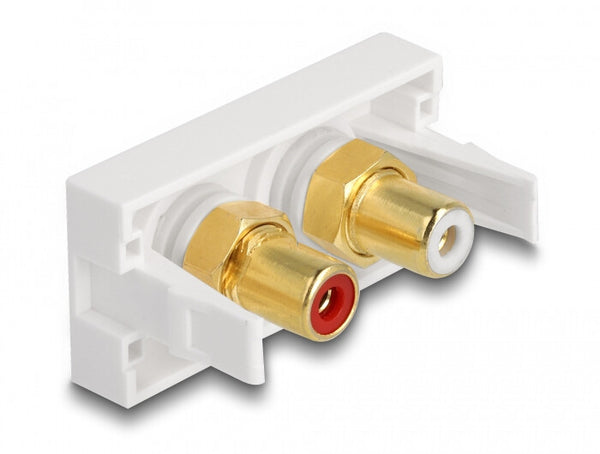 DeLOCK Easy 45 stikkontakt 2 x RCA Hvid