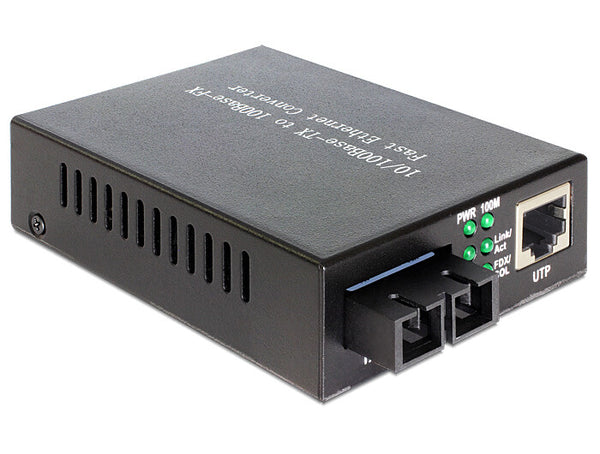 DeLOCK 86216 netværksomformer til medie 100 Mbit/s 1310 nm Multitilstand Sort