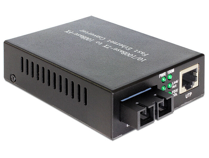 DeLOCK 86216 netværksomformer til medie 100 Mbit/s 1310 nm Multitilstand Sort