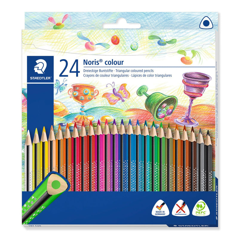 Staedtler 187 Sort, Blå, Bordeaux, Brun, Grøn, Lyse Blå, Lysegrøn, Lys grå, Magenta, Mauve, Orange, Fersken, Rød, Turkis, Violet, Hvid, Gul 24 stk