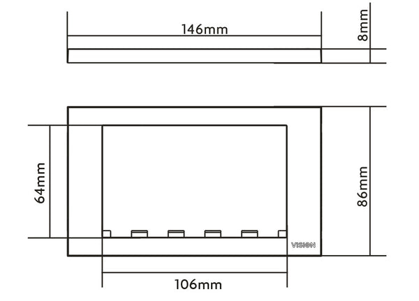 Vision TC3 SURR2G kontaktplade & kontakthætte Hvid