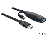 DeLOCK USB3.0-A - USB3.0-A, 10m USB-kabel USB 3.2 Gen 1 (3.1 Gen 1) USB A 5 Gbit/sek. Sort