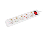 Lanberg PS1-05F-0300-W stikdåse 3 m 5 AC stikkontakt(er) Indendørs Hvid