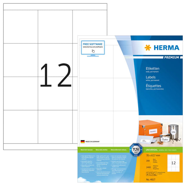 HERMA 4617 print etiket Hvid Selvklæbende printeretiket