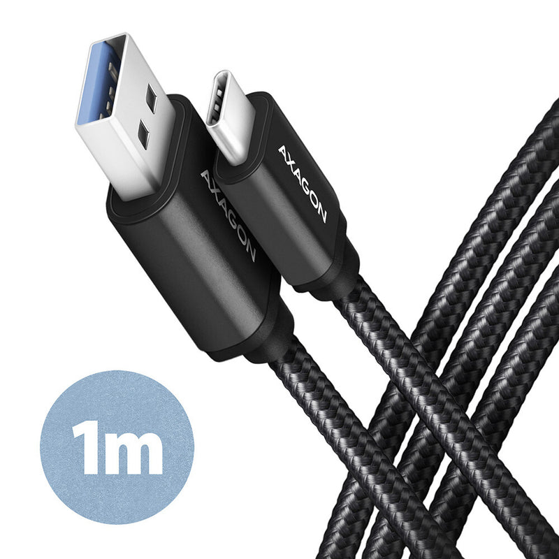 Axagon BUCM3-AM10AB USB-kabel USB 3.2 Gen 1 (3.1 Gen 1) 1 m USB C USB A 5 Gbit/sek. Sort