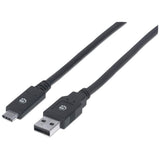 Manhattan 354974 USB-kabel USB 3.2 Gen 1 (3.1 Gen 1) 2 m USB C USB A 5 Gbit/sek. Sort