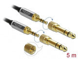 DeLOCK 85788 lydkabel 5 m 3.5mm Sort, Grå