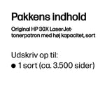 HP Original 30X LaserJet-tonerpatron med høj kapacitet, sort