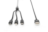 Digitus AK-300160-010-S USB-kabel 1 m USB A USB C 10 W Sort