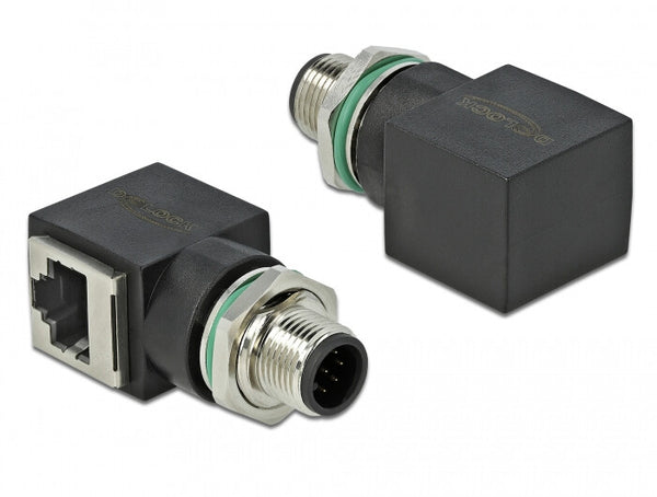 DeLOCK 66315 kabel kønsskifter M12 RJ45 Sort