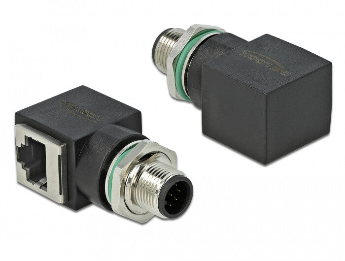 DeLOCK 66315 kabel kønsskifter M12 RJ45 Sort