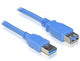 DeLOCK USB 3.0-A M/F - 1m USB-kabel USB A 5 Gbit/sek. Blå