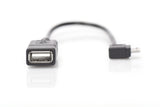 Digitus AK-300313-002-S USB-kabel USB 2.0 0,15 m Micro-USB B USB A Sort