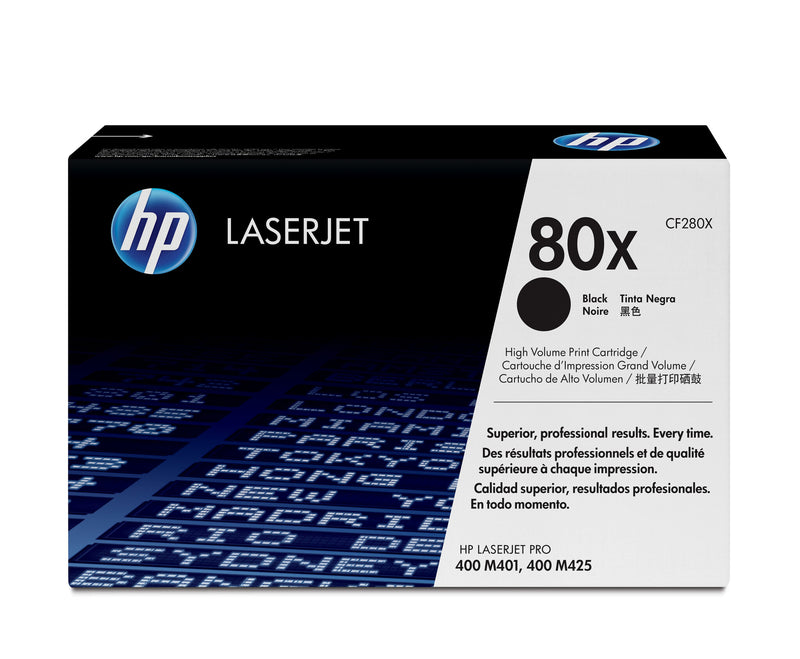 HP Original 80X LaserJet-tonerpatron med høj kapacitet, sort
