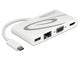 DeLOCK 87731 dockingstation USB 3.2 Gen 1 (3.1 Gen 1) Type-C Grå, Hvid