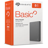Seagate Basic ekstern harddisk 5 TB 2.5" 3.2 Gen 1 (3.1 Gen 1) Sølv