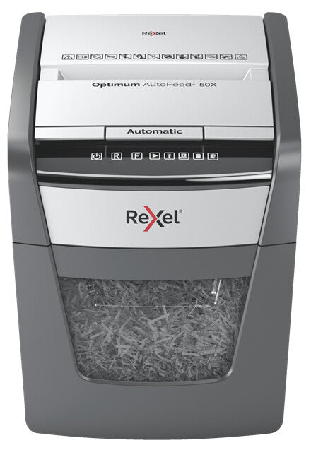 Rexel Makulator Optimum AutoFeed+ 50X krydsmakulering, 4x28mm P4