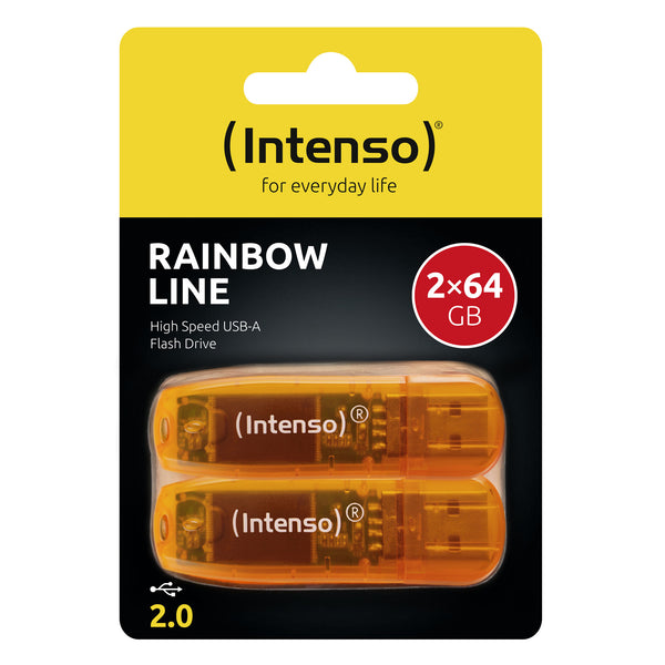 Intenso Rainbow Line 64GB Orange 2er USB-nøgle USB Type-A 2.0