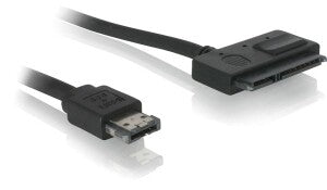 DeLOCK Cable Power Over eSATA > SATA 22pin SATA-kabel 0,5 m eSATAp Sort
