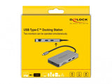 DeLOCK 87004 dockingstation Ledningsført USB 3.2 Gen 1 (3.1 Gen 1) Type-C Grå