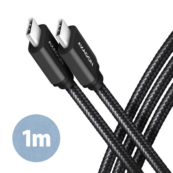 Axagon BUCM3-CM10AB USB-kabel USB 3.2 Gen 1 (3.1 Gen 1) 1 m USB C 5 Gbit/sek. 60 W Sort