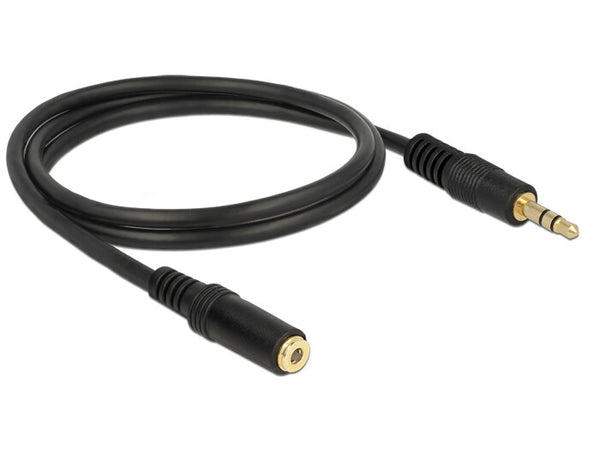 DeLOCK 3.5mm M-F, 1m lydkabel Sort